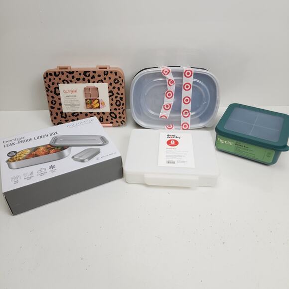 Target Brands of 5 Different Plastic Food Storage and Bento Boxes Brand NEW - Picture 1 of 11